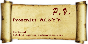 Prosznitz Vulkán névjegykártya